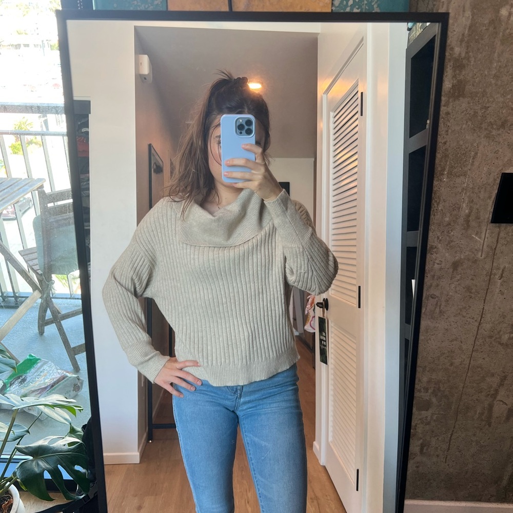 Poof Apparel Scarf Sweater